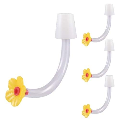 GjnjfdF -Feederrohr,4 Stück Futterröhrchen Mit Blüten Spitze | Vielseitige Futteröffnungen Mit Tropfsicherer Spitze von GjnjfdF