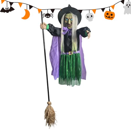 GjnjfdF Fliegende Hexe Halloween Dekoration Für Draußen - Schwebende Hexenfigur Mit Als Halloween Deko | Grusel-Deko Für Vordach Garten Haus Terrasse Innen- Und Außenbereich GjnjfdF Fliegende Hexe Halloween Dekoration Für Draußen - Schwebende Hexenfigur Mit Als Halloween Deko | Grusel-Deko Für Vordach Garten Haus Terrasse Innen- Und Außenbereich von GjnjfdF