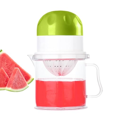 GjnjfdF Handentsafter, Manuelle Zitruspresse Mit Sieb Und 450ml Sichtbecher, Fruchtfleischfreier Entsafter Mit 450ml Durchsichtiger Behälter Küchenhelfer Für Reise Wohnheim Zuhause Limette Guave von GjnjfdF
