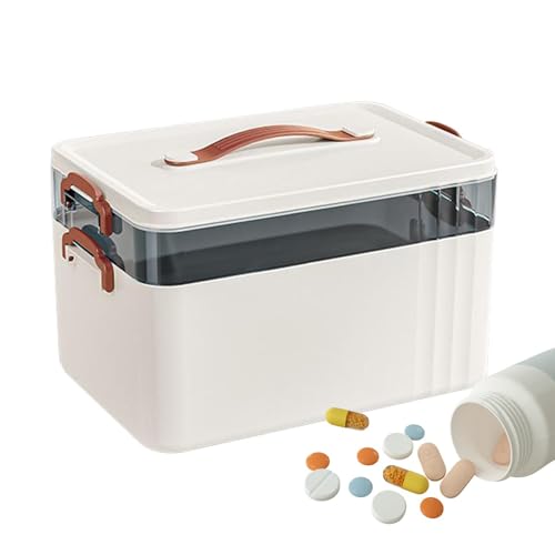 GjnjfdF Mehrschichtige Medizin-Organizerbox, mehrschichtige Medizin-Box | Haushaltsmedikamentenbox des Organizerständers mit Griff – Familiensicherheitszubehör GjnjfdF Mehrschichtige Medizin-Organizerbox, mehrschichtige Medizin-Box | Haushaltsmedikamentenbox des Organizerständers mit Griff – Familiensicherheitszubehör von GjnjfdF