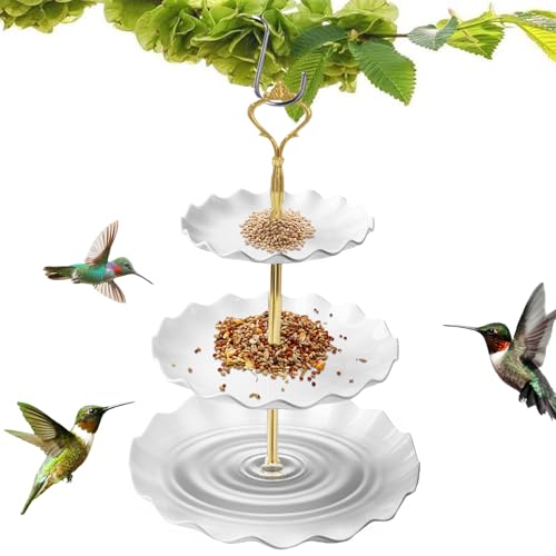 GjnjfdF Vogel Wasser Spender | 3-Etagen Vogeltränke Für Den Garten | Haustierzubehör, Fressnäpfe Für Papageien Aras Spatzen Wellensittiche von GjnjfdF