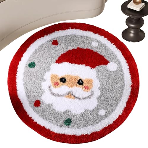 GjnjfdF Weihnachts Teppich Für Wohnzimmer - 60x60 cm rutschfeste Schlafzimmer Matte | Gemütlicher Weihnachts Bodenteppich Für Schlafzimmer Eingangsbereich Kinderzimmer Esszimmer Küche von GjnjfdF