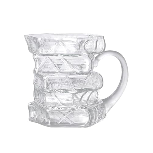 GkgWuxf 3D-Buch Tasse,Glas Bücherstapel Kaffeebecher Kollektion | Halter Für Heiße Und Kalte Getränke Für Leseliebhaber von GkgWuxf