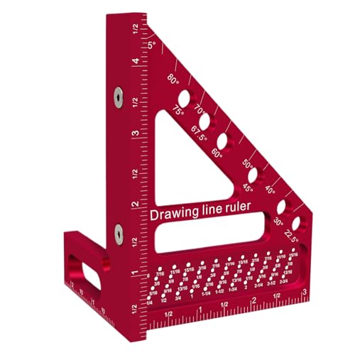 GkgWuxf Angle Winkelmesser Für Holzarbeiten - Anreißlineal Mit Lochfunktion Und Winkelmessung,22,5-90 Grad Aluminiumlegierung Lineal Zeichenwerkzeug - Für Holzbau Zeichnen Möbelbau Konstruktion GkgWuxf Angle Winkelmesser Für Holzarbeiten - Anreißlineal Mit Lochfunktion Und Winkelmessung,22,5-90 Grad Aluminiumlegierung Lineal Zeichenwerkzeug - Für Holzbau Zeichnen Möbelbau Konstruktion von GkgWuxf