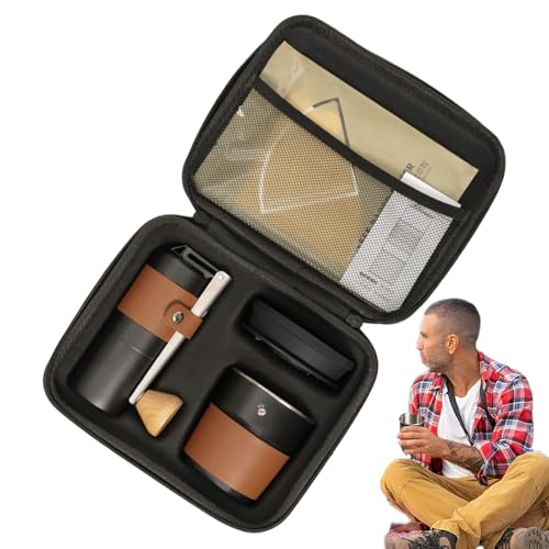 GkgWuxf Camping Kaffeemaschine - Kaffeefilter Set Mit Tragetasche - Multifunktionale Bohnenmühle Tragbares Zubehörset Für Zuhause Auto Picknick von GkgWuxf