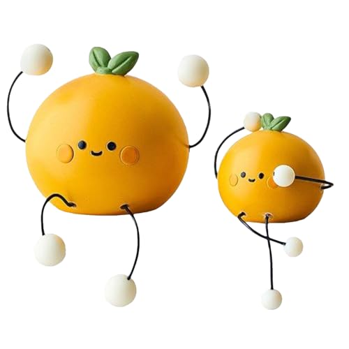 GkgWuxf Figuren Für Wohnaccessoires, 2er Set Spielzeugpuppen Mit Baumelnden Beinen, Lustige Kreative Orangendeko Für Schreibtisch, Schrank, Garten, Terrasse Und Balkon – Frühlings- Und von GkgWuxf