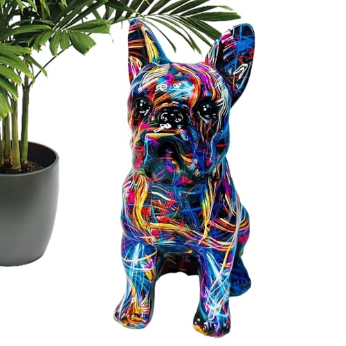 GkgWuxf Graffiti Französische Bulldogge Statue,Graffiti Französische Bulldogge Skulptur, Kunsthandwerk aus Kunstharz, Tierskulptur, modern, bunt, Welpen-Figur, Kunstharz-Hund, Heimdekoration, GkgWuxf Graffiti Französische Bulldogge Statue,Graffiti Französische Bulldogge Skulptur, Kunsthandwerk aus Kunstharz, Tierskulptur, modern, bunt, Welpen-Figur, Kunstharz-Hund, Heimdekoration, von GkgWuxf