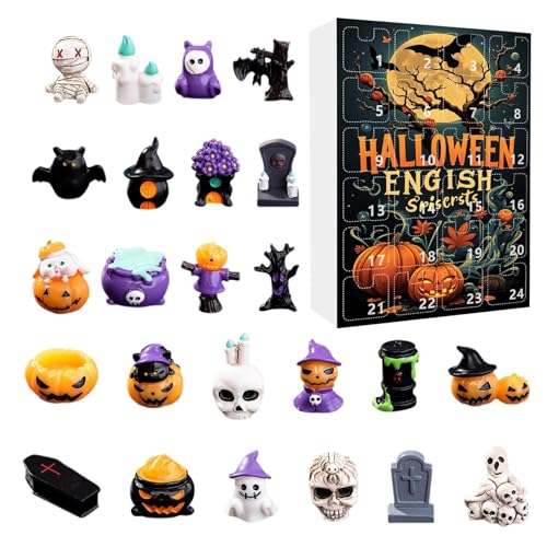 GkgWuxf Gruselfiguren Countdown Kalender,24 Tage Des Horror Saison Advents - Gruselige Resin Skulpturen Deko Für Schreibtisch Party Wohnzimmer von GkgWuxf