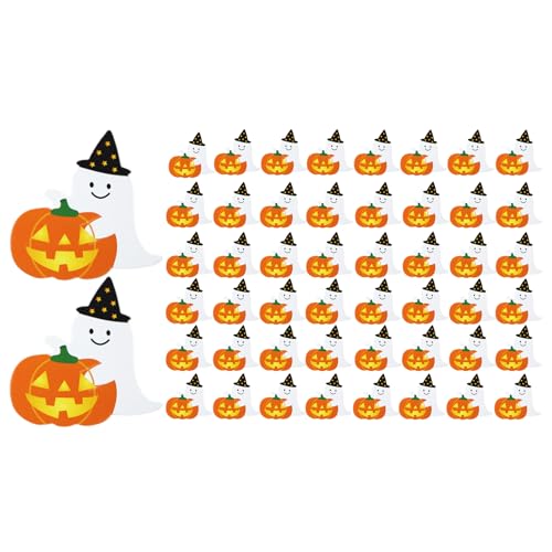 GkgWuxf Halloween Süßigkeiten-Halterkarten - Halloween Kürbis Geist Kekse Deko | 50 Stück Verpackungsfolien Für Hochzeit Geburtstag Kinder Snacks GkgWuxf Halloween Süßigkeiten-Halterkarten - Halloween Kürbis Geist Kekse Deko | 50 Stück Verpackungsfolien Für Hochzeit Geburtstag Kinder Snacks von GkgWuxf