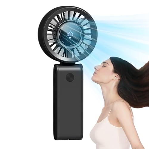 GkgWuxf Handventilator - Persönlicher Tragbarer Ventilator | Klappbarer 3-Geschwindigkeits-Luftventilator Mit LED-Digitalanzeige Für Küche Nachttisch Kabine Outdoor Zimmer Camping Schreibtisch GkgWuxf Handventilator - Persönlicher Tragbarer Ventilator | Klappbarer 3-Geschwindigkeits-Luftventilator Mit LED-Digitalanzeige Für Küche Nachttisch Kabine Outdoor Zimmer Camping Schreibtisch von GkgWuxf