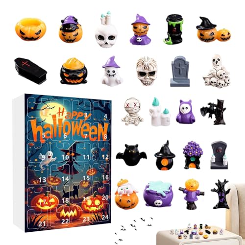 GkgWuxf Horror Figuren Countdown Kalender,24 Tage Countdown Zum Fest | Gruselige Resin Skulpturen Deko Für Schreibtisch Party Wohnzimmer von GkgWuxf