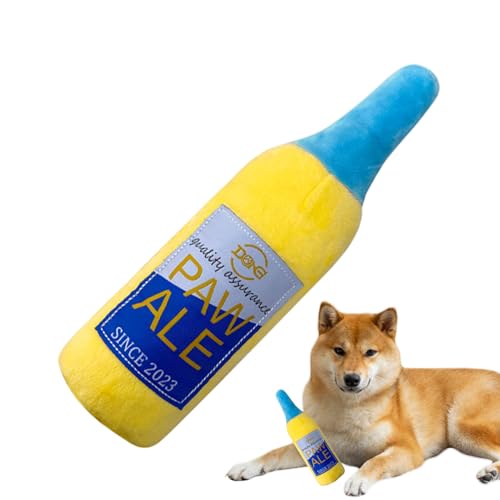 GkgWuxf Hund Quietschspielzeug - Weinflaschen Form Interaktives Spiel,Plüschspielzeug | Für Welpen Haustier Geistige Stimulation Körperliche Betätigung Bereicherung Für Die Transportbox von GkgWuxf