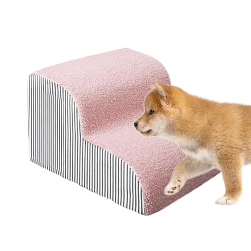 GkgWuxf Hundetreppe Fürs Bett | Breite Haustiertreppen Für Hohe Betten Mit Aufstiegshilfe,Waschbarer Bezug rutschfeste Couch Leiter Für SUV Truck Zuhause Schlafzimmer Wohnzimmer Indoor Outdoor von GkgWuxf