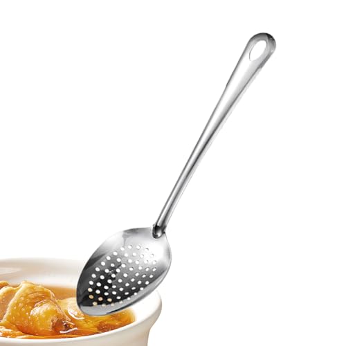 GkgWuxf Metall-Lochkelle,38 cm Edelstahl Schöpfkellen mit Löchern - Antihaft Spülküche Utensilien Zum Rühren Braten Für Haushalt Camping Buffet von GkgWuxf