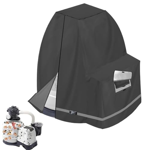 GkgWuxf Poolpumpenabdeckung | 420D Silberbeschichtete Pumpe Abdeckung - UV-Beständiges Wetterfestes Schutzgehäuse Passend Für 36-41cm Sommer Gartenbereich von GkgWuxf
