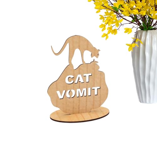 GkgWuxf Schild mit Aufschrift "Cat Vomit Caution" – Kreative Holz-Tischdekoration, interaktives Holzschild für Schreibtisch, Bücherregal, Schlafzimmer, Arbeitsplatz, Zuhause, Arbeitszimmer, Eingang GkgWuxf Schild mit Aufschrift "Cat Vomit Caution" – Kreative Holz-Tischdekoration, interaktives Holzschild für Schreibtisch, Bücherregal, Schlafzimmer, Arbeitsplatz, Zuhause, Arbeitszimmer, Eingang von GkgWuxf