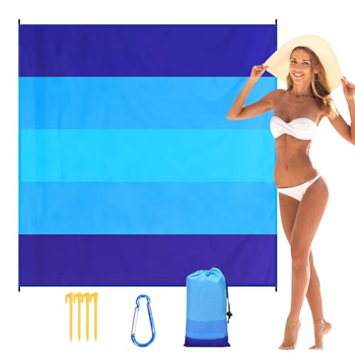 GkgWuxf Strandpicknickdecke - Extra Große Sandabweisende wasserdichte Strandmatte - Wasserdichtes Schnelltrocknendes Tuch Mit 4 Heringen & Ecktasche, 208x198 cm Für Reise Camping Strandpicknick GkgWuxf Strandpicknickdecke - Extra Große Sandabweisende wasserdichte Strandmatte - Wasserdichtes Schnelltrocknendes Tuch Mit 4 Heringen & Ecktasche, 208x198 cm Für Reise Camping Strandpicknick von GkgWuxf