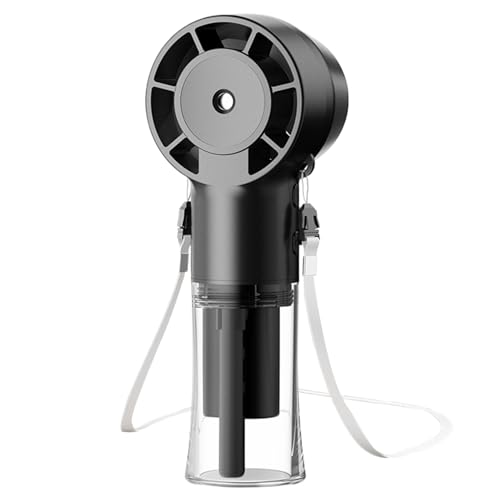 GkgWuxf Tragbarer Wasser Ventilator - 12000 U/min Hochgeschwindigkeits-Ventilator mit Sprühnebel | USB 1200mAh Hochgeschwindigkeits Kühlung Für Nacken Gerät Reisen Garten Freizeit Sport Pool von GkgWuxf