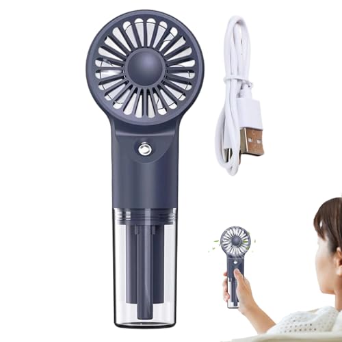 GkgWuxf Ventilator Mit Kühlendem Sprühnebel | Wiederaufladbarer USB-Ventilator Mit 4 Geschwindigkeitsstufen Und Sprühnebel,Für Camping Reisen Zuhause Sommer Draußen Unterwegs von GkgWuxf