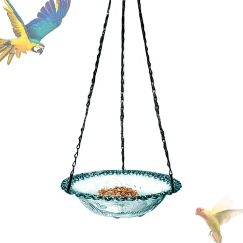 GkgWuxf Vogelbadschale - Vogelbäder - Mit Metallhänger Für Garten Terrasse Baum Balkon Rasen von GkgWuxf