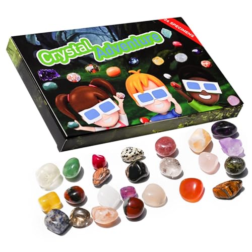 GkgWuxf Weihnachts Countdown Kalender - Adventskristall Countdown Kalender,24 Tage Festliches Spielzeug Sammelaccessoire Für Familie Erwachsene Kinder Männer Frauen Festdekoration von GkgWuxf