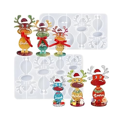 GkgWuxf Weihnachtsförmchen | Elch Silikonform | Stehende Rentier Design Formen für Weihnachtsbastelarbeiten, Seifenherstellung, Backen, Schokoladendekoration, Tischdekoration und von GkgWuxf