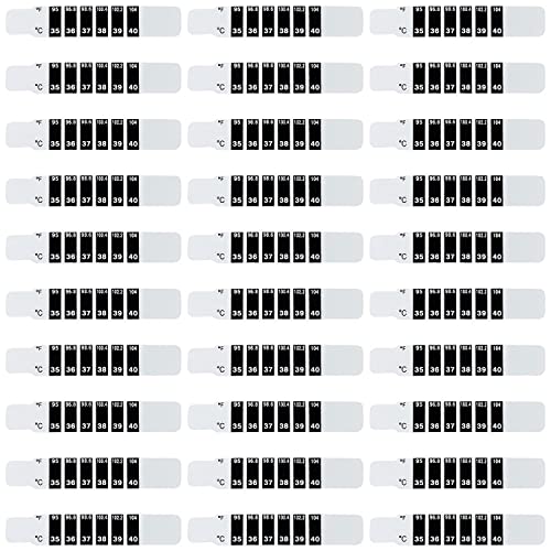 Gkhowiu 30 StüCk Stirn Thermometer Streifen Selbstklebende Thermometer Streifen Wiederverwendbare Thermometer Aufkleber VerfäRbung Aufkleber von Gkhowiu