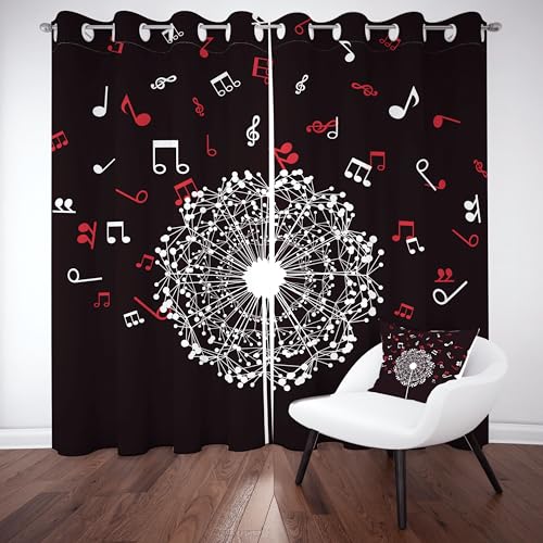 Gklnmcx Pusteblumen Vorhang Für Kinderzimmer, Notenmuster Verdunklungsvorhang 2er Set, Minimalist Pflanzen Floral Gardinen Ösen, Wohnzimmer Schlafzimmer, Blackout Vorhange, 137 x 132, 2er Set Gklnmcx Pusteblumen Vorhang Für Kinderzimmer, Notenmuster Verdunklungsvorhang 2er Set, Minimalist Pflanzen Floral Gardinen Ösen, Wohnzimmer Schlafzimmer, Blackout Vorhange, 137 x 132, 2er Set von Gklnmcx
