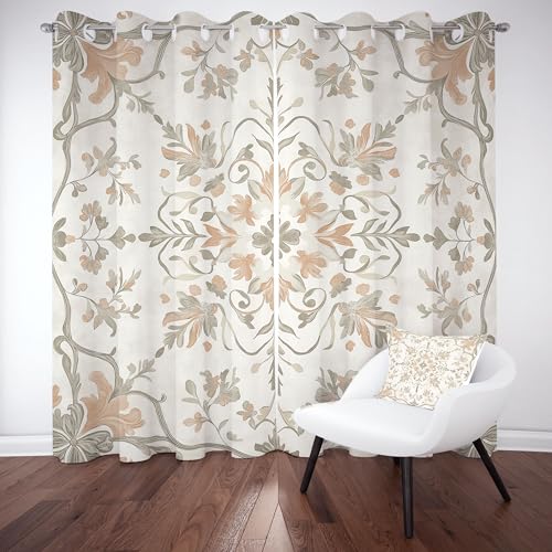 Vintage Landhaus Blumen Vorhang Für Kinderzimmer, Abstrakte Floral Verdunklungsvorhang 2er Set, Französische Rustikal Gardinen Ösen, Wohnzimmer Schlafzimmer , Blackout Vorhange, 137 x 132, 2er Set Vintage Landhaus Blumen Vorhang Für Kinderzimmer, Abstrakte Floral Verdunklungsvorhang 2er Set, Französische Rustikal Gardinen Ösen, Wohnzimmer Schlafzimmer , Blackout Vorhange, 137 x 132, 2er Set von Gklnmcx