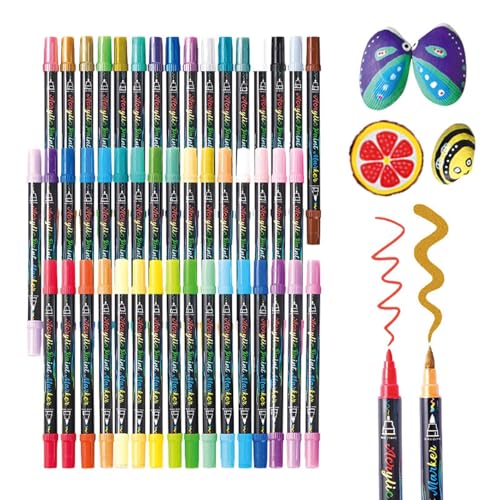 Gkumgwo Doppelseitige Marker | Skizzierstifte | 48 Farben Malset Mit Fein- Und Pinselspitze Für Kunstprojekte Auf Holz, Glas Und Stoff Gkumgwo Doppelseitige Marker | Skizzierstifte | 48 Farben Malset Mit Fein- Und Pinselspitze Für Kunstprojekte Auf Holz, Glas Und Stoff von Gkumgwo