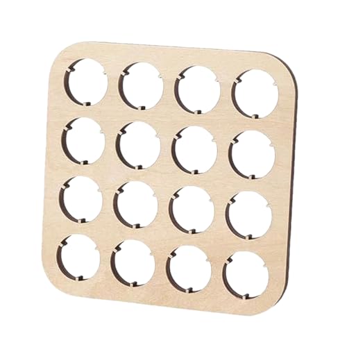 Gkumgwo Flaschenverschluss-Display, Quadratischer Flaschen Deckelhalter, 16 Fächer Holz Aufbewahrung Tablett Für Zuhause Deko Wohnzimmer Schlafzimmer Schreibtisch Geburtstag Geschenk von Gkumgwo