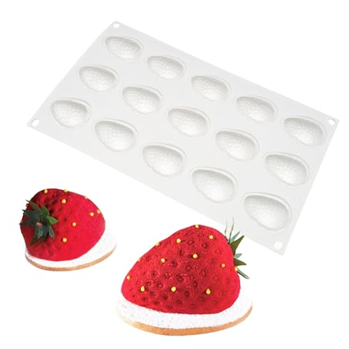 Gkumgwo Kuchenform - 15 Fächer Erdbeerförmige 3D Kuchen Silikonform | Antihaft Backzubehör Für Hochzeit, Einweihungsparty Und Familienfeiern Kuchenbacken Gkumgwo Kuchenform - 15 Fächer Erdbeerförmige 3D Kuchen Silikonform | Antihaft Backzubehör Für Hochzeit, Einweihungsparty Und Familienfeiern Kuchenbacken von Gkumgwo
