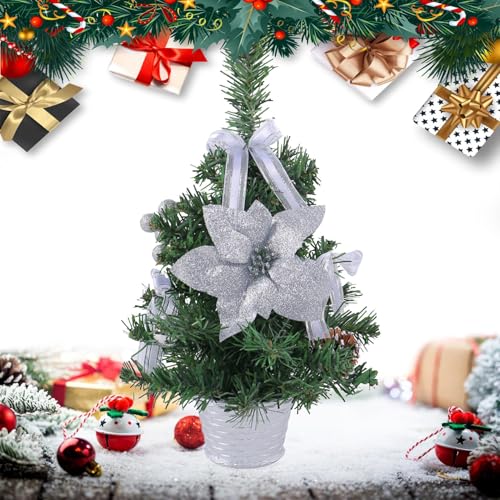 Gkumgwo Künstlicher Tisch-Weihnachtsbaum, Weihnachtsbaum, Künstliche Kiefer für Tisch | Weihnachtskiefernbaum mit gewebter Basis für Fenster, Wand, Baum, von Gkumgwo