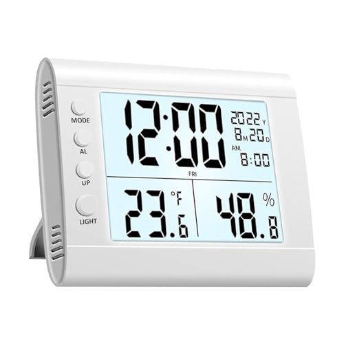 Gkumgwo LED-Digitalwecker,Digitalwecker | Elektronische LED-Stempeluhr | Moderner digitaler Wecker, Luftfeuchtigkeits- und Temperaturerkennung für Schlafzimmer, Wohnzimmer von Gkumgwo