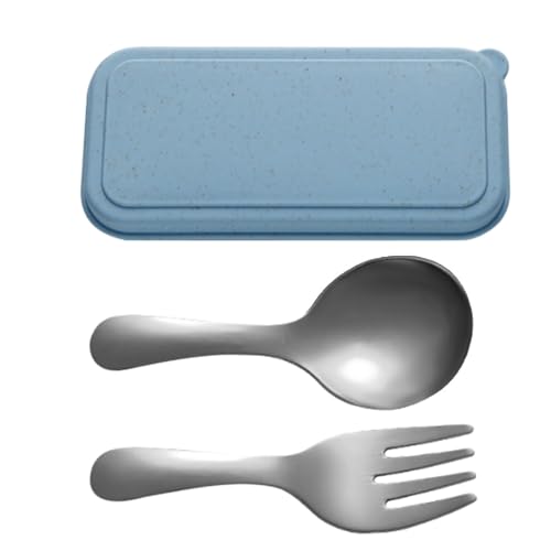 Gkumgwo Löffel Und Gabeln Set | Kleine Gabeln Und Löffel Besteckset | Wiederverwendbares Essbesteck mit Aufbewahrungsbox für Abendessen Mittagessen Reise Picknick Party Camping Outdoor von Gkumgwo