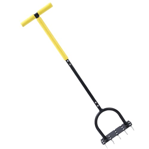 Gkumgwo Rasenlüfter - Vertikutierer Mit Lüftungsspitzen & Ergonomischem T-Griff | Ergonomischer Vertikutierer zur Bodenpflege mit T-Griff und breiter Trittplatte für Gartenarbeit, Landwirtschaft, von Gkumgwo