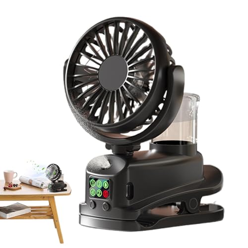 Gkumgwo Sprüh-Wassernebel-Ventilator, Sprühnebel-Ventilator mit digitalem Display-Tisch, für den Außenbereich, Schreibtisch, Tischventilator für Reisen, Arbeit, Zuhause, Camping von Gkumgwo