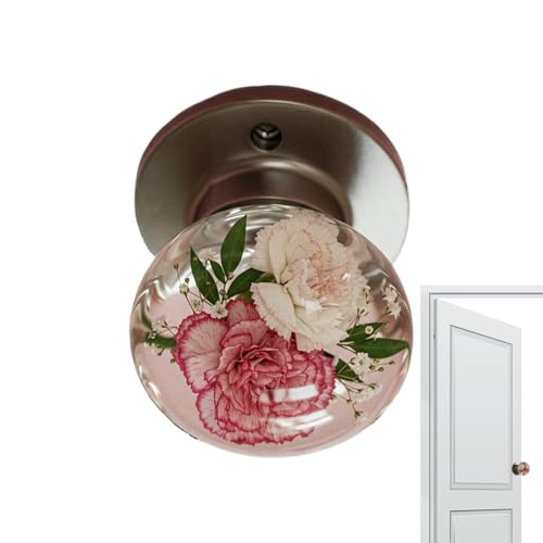 Gkumgwo Türgriffe Innenbereich, Runder Retro Blumen Türknauf Aus Harz Epoxid, Leichtgängige Schlafzimmer Türklinken Robuste Dekoration Für Wohnung Badezimmer Schlafzimmer von Gkumgwo