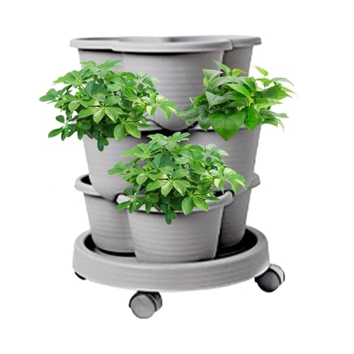 Gkumgwo Vertikaler Garten Pflanzer | Stapelbares Turm Garten Anbausystem,Blumentöpfe Mit Abnehmbaren Rädern Für Sukkulenten Und Blumen Gkumgwo Vertikaler Garten Pflanzer | Stapelbares Turm Garten Anbausystem,Blumentöpfe Mit Abnehmbaren Rädern Für Sukkulenten Und Blumen von Gkumgwo