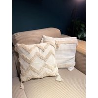 Boho-Style Kissenbezug Stoffbezug Baumwolle Couchkissen Sofakissen 45 cm X von GlaceBrick