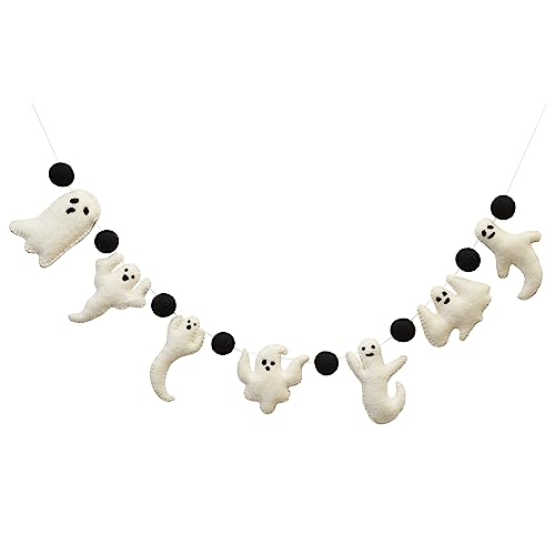 Glaciart One Filzbälle + Geister-Girlande – einfach aufzuhängen, Halloween-Party-Banner-Dekoration – 100 % neuseeländische Wolle, 8 schwarze Pompons, 7 verschiedene Geisterornamente Glaciart One Filzbälle + Geister-Girlande – einfach aufzuhängen, Halloween-Party-Banner-Dekoration – 100 % neuseeländische Wolle, 8 schwarze Pompons, 7 verschiedene Geisterornamente von Glaciart One