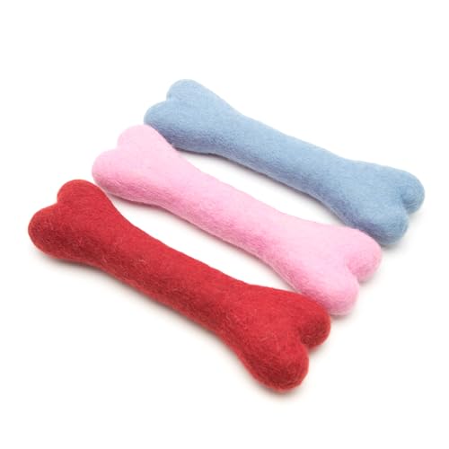 Glaciart One Hunde-Kauknochen aus gefilzter Wolle, langlebig für Welpen, zum Zahnen und zur Zahnreinigung von Hunden, Haustierspielzeug, Apportierspiele und gegen Angst/Langeweile, ideal für kleine Glaciart One Hunde-Kauknochen aus gefilzter Wolle, langlebig für Welpen, zum Zahnen und zur Zahnreinigung von Hunden, Haustierspielzeug, Apportierspiele und gegen Angst/Langeweile, ideal für kleine von Glaciart One
