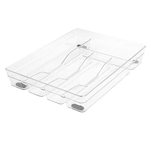 Glad Besteck-Organizer, Kunststoff-Tablett – Küchen-Besteckhalter für Besteck und Utensilien-Schubladen, transparent von Glad