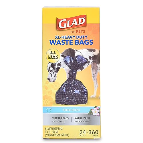 Glad Extra große, robuste Hundekotbeutel, Vorteilspackung, 360 Stück Glad Extra große, robuste Hundekotbeutel, Vorteilspackung, 360 Stück von Glad
