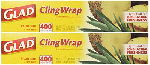 Glad Folie, 400 qm Roll, PVC-frei, 2er Pack von Glad
