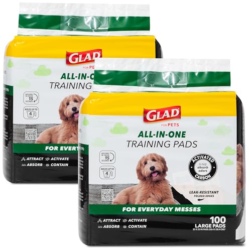 Glad for Pets Welpenunterlagen, 100 Stück, Schwarz, 2 Stück Glad for Pets Welpenunterlagen, 100 Stück, Schwarz, 2 Stück von Glad