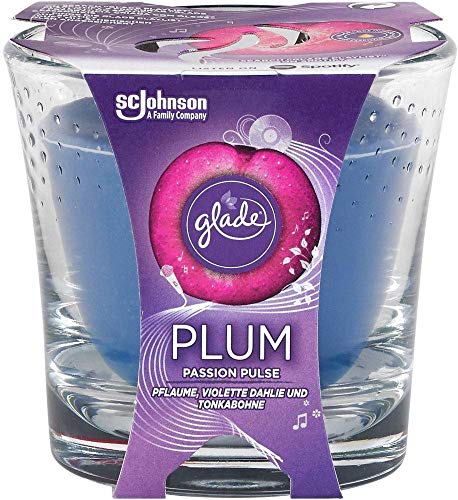 Glade Duftkerze Plum Passion Pulse im Glas herben süßlichen Duft von Glade