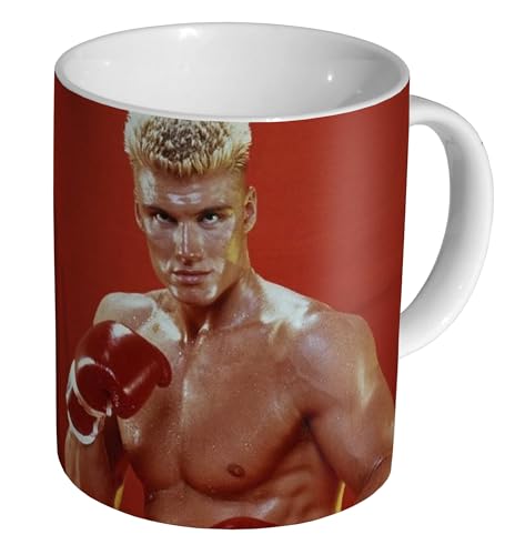 Glades Dolph Lundgren als Ivan Drago in Rocky IV – Keramik 325 ml Tee-/Kaffeetasse von Glades