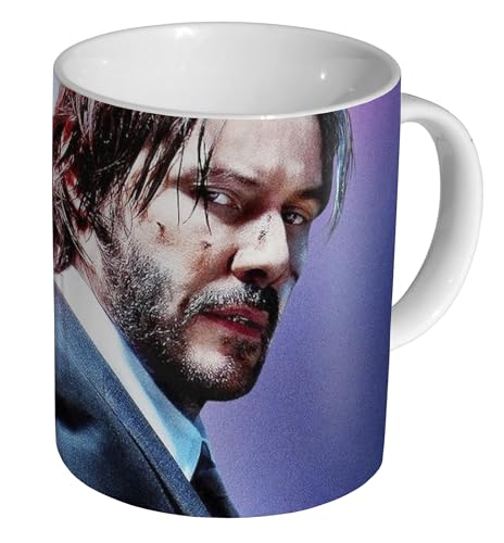 Glades John Wick Keanu Reeves Face – Keramik 325 ml Tee-/Kaffeetasse von Glades