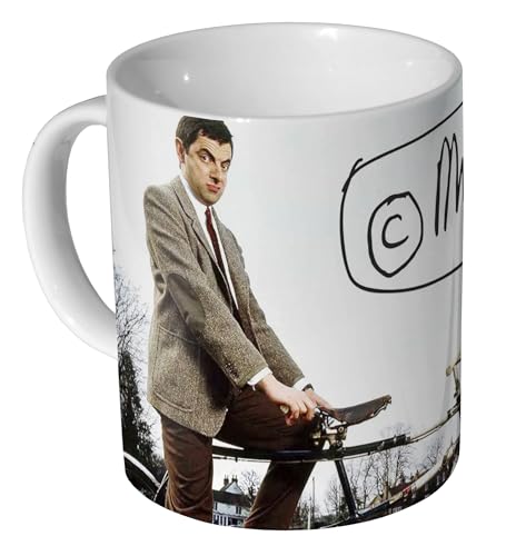 Glades Mr Bean Bicycle – Keramik 325 ml Tee-/Kaffeetasse von Glades